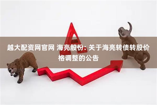 越大配资网官网 海亮股份: 关于海亮转债转股价格调整的公告